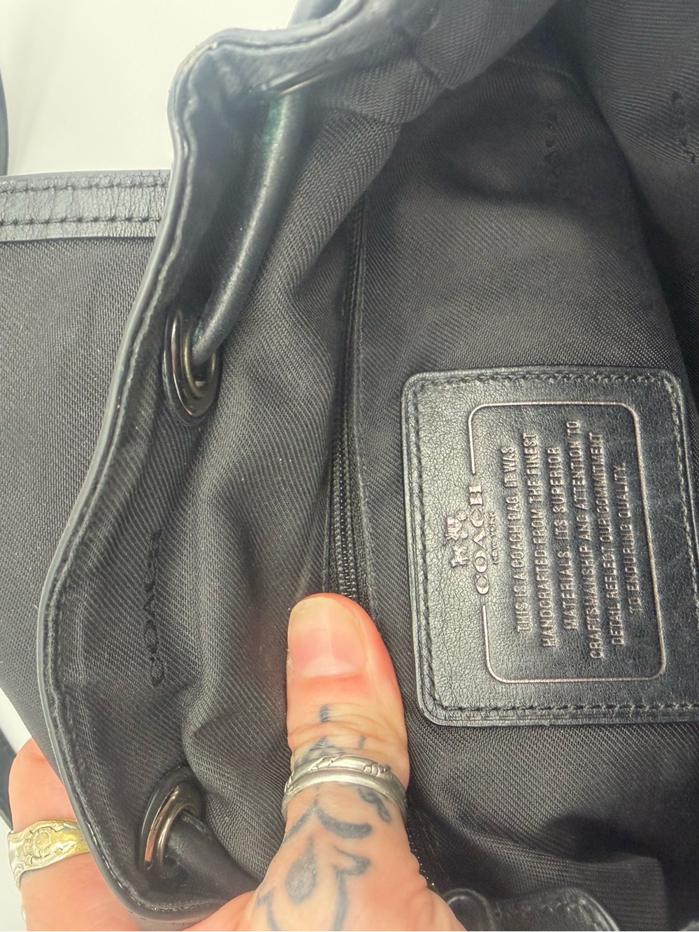 Coach Patchwork Leather Backpack - Picture 9 of 12